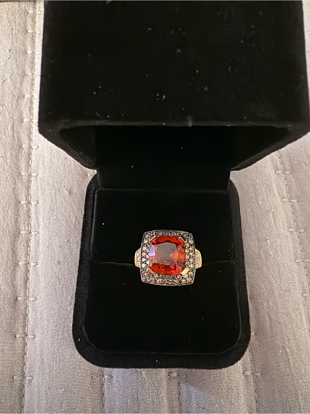 14k Yellow Gold Madeira Citrine And Champagne Diamond Ring Size 7 Nwot